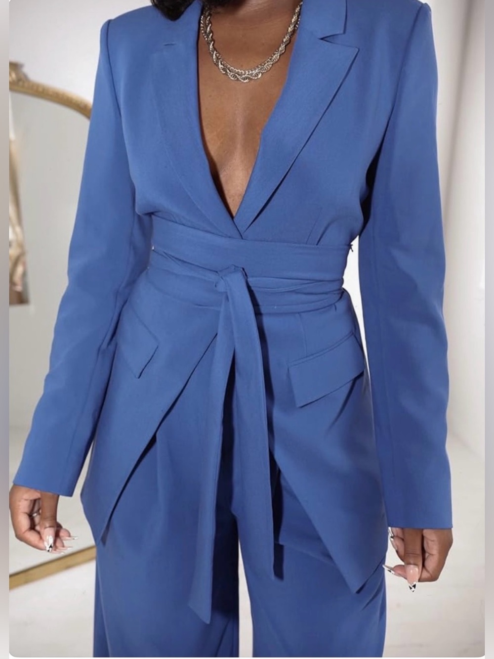 The Drop Women's Sodalite Blue Tie Waist Blazer by @Idesign8